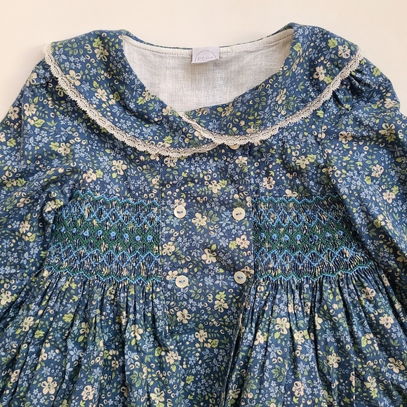 Pepa London Smocked Blue Floral Dress - Picture 2 of 5